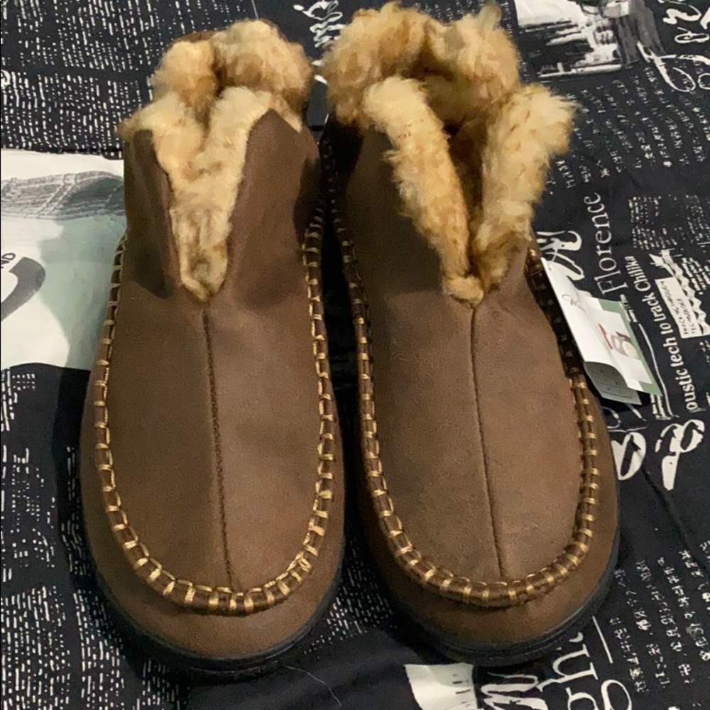 Men’s Microsuede Faux Fur Lined Slippers